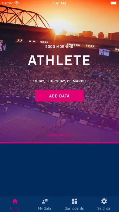 TA Athlete Portal Screenshots