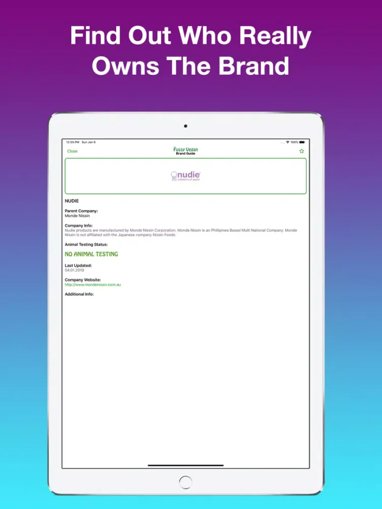 Fussy Vegan Brand Guide iPad  Screenshots