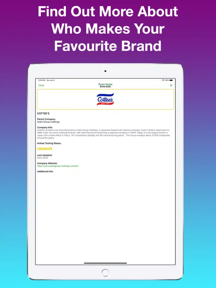 Fussy Vegan Brand Guide iPad  Screenshots