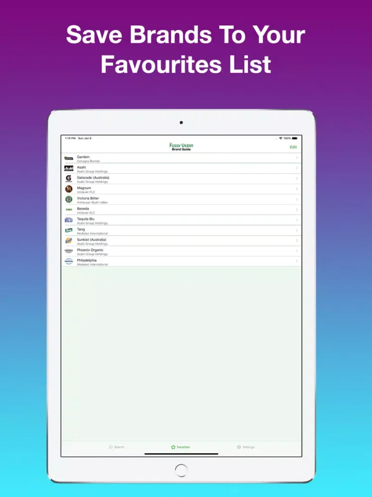 Fussy Vegan Brand Guide iPad  Screenshots