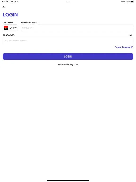 Capturas de tela do Futa Uye Delivery Driver iPad 