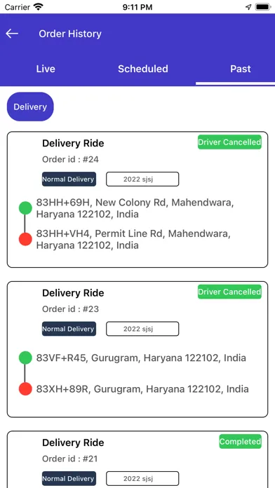 Capturas de tela do Futa Uye Delivery Driver