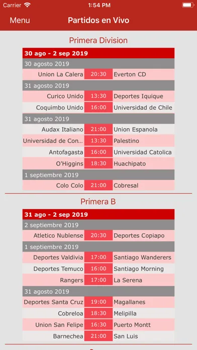 Tangkapan layar Chilean Soccer Live