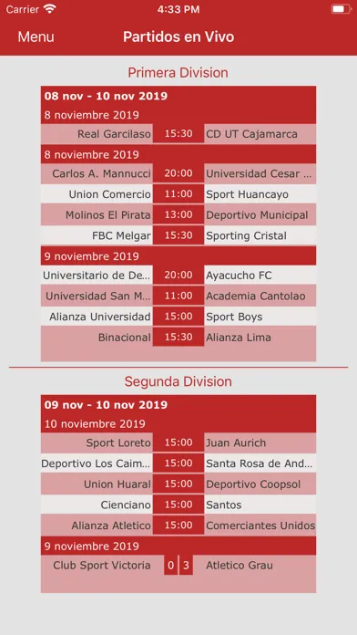 Peruvian soccer live स्क्रीनशॉट