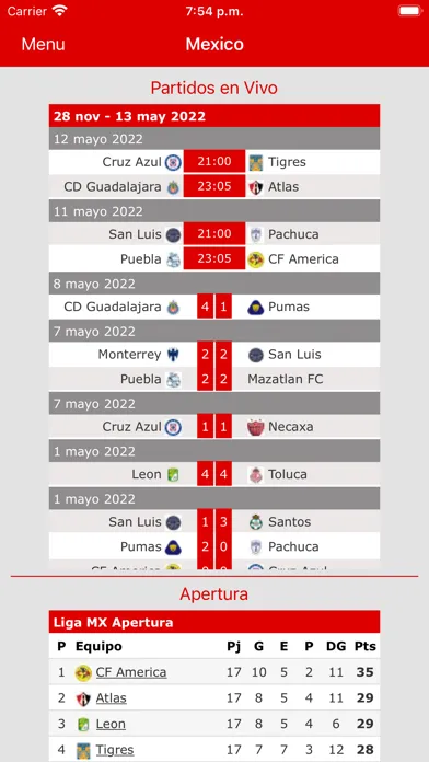 Captures d'écran de Live Football Matches
