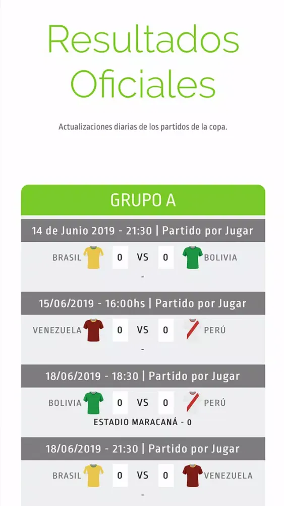 Captures d'écran de FutbolFix - Copa América 2019