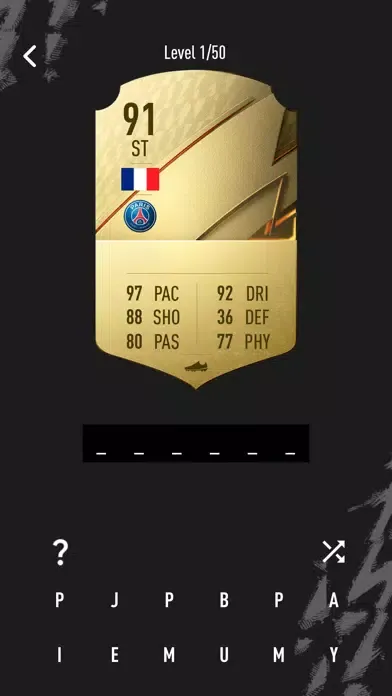 Capturas de tela do FUT Card Guess