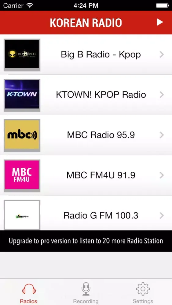 Capturas de pantalla de Korean Radio