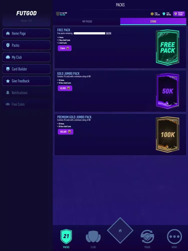 FUT 21 Packs by FUTGod iPad 应用截图