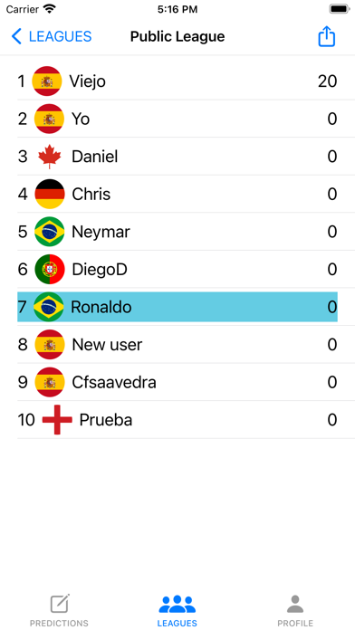 WC 2022 Predictor Screenshots