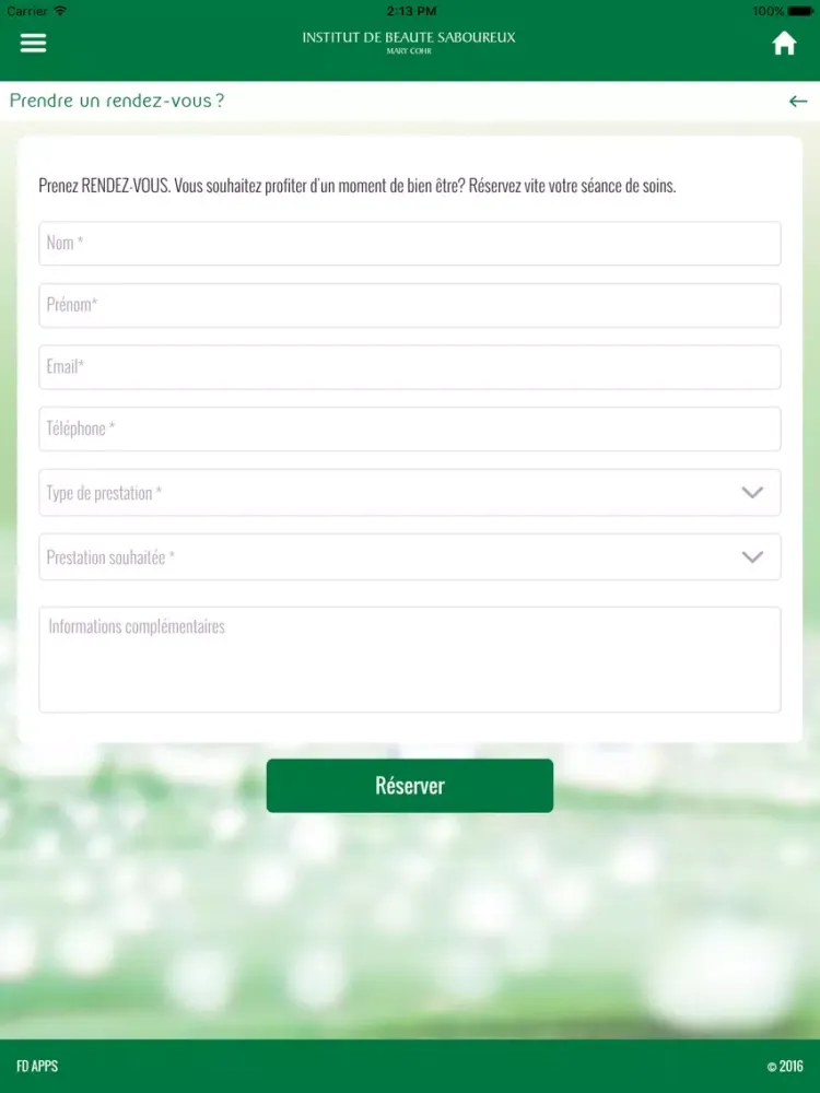 Institut de beauté Saboureux iPad  سکرین شاٹس
