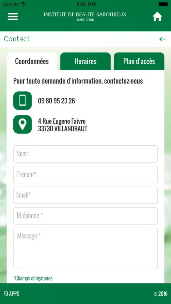 Institut de beauté Saboureux سکرین شاٹس