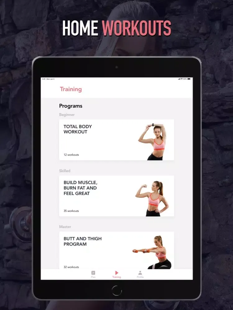 HomeFit: Lose Weight & Get Fit iPad  Screenshots