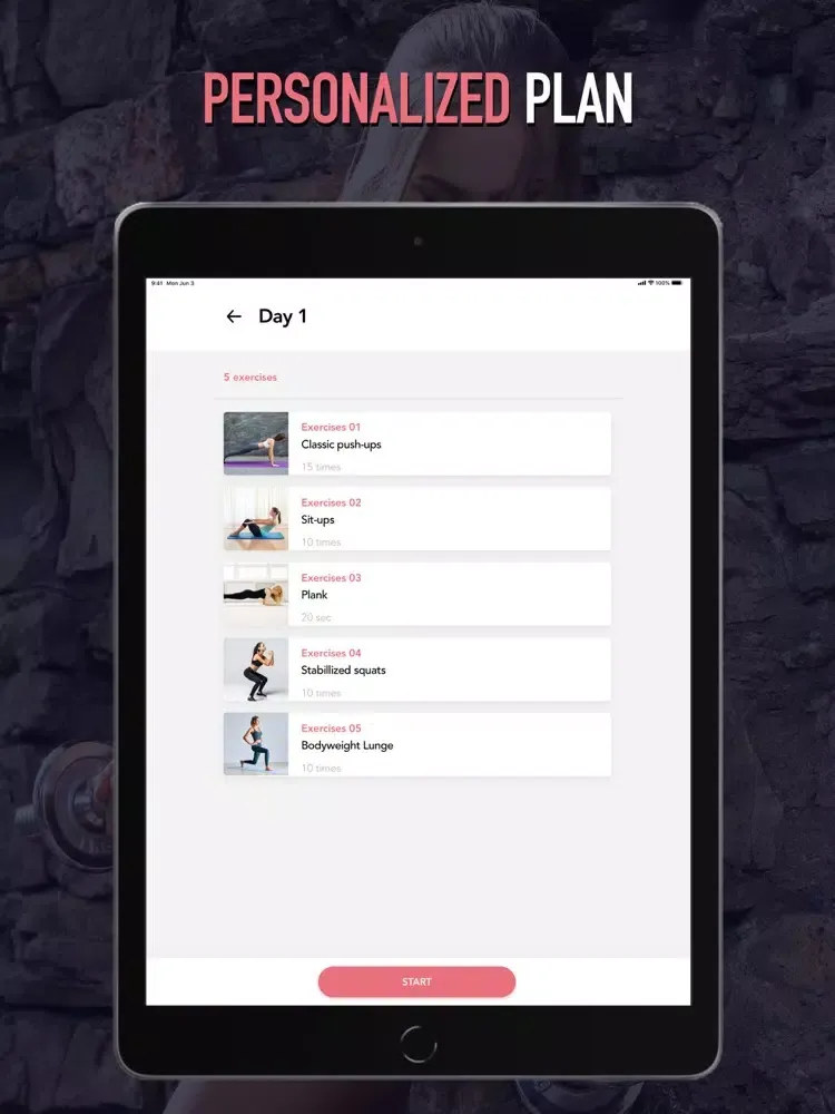 HomeFit: Lose Weight & Get Fit iPad  Screenshots