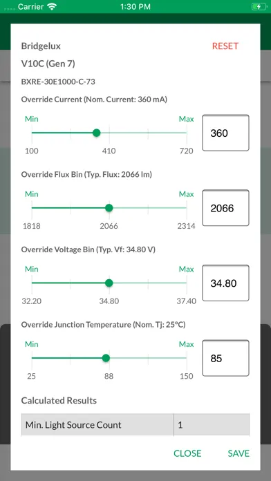 ภาพหน้าจอของ Lighting System Selector