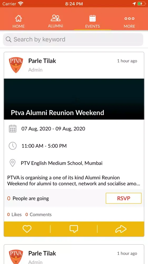 Zrzuty ekranu Parle Tilak Alumni