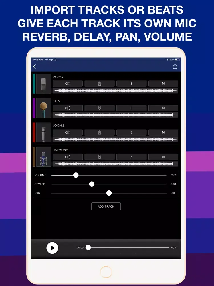 MicSwap MultiTrack Pro: iPad  Screenshots