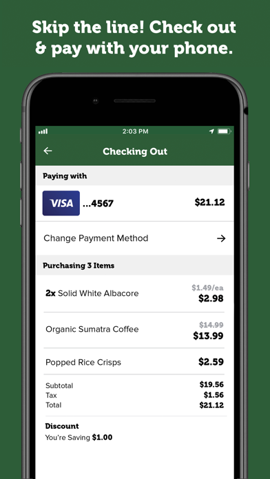Ảnh chụp màn hình của McKeever's Mobile Checkout