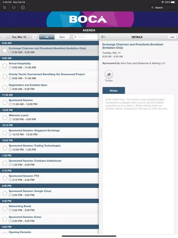 Capturas de pantalla de Futures Industry Association iPad 