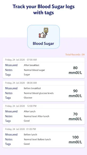 Glucose: Blood Sugar Logs Screenshots