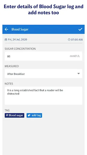 Glucose: Blood Sugar Logs Screenshots