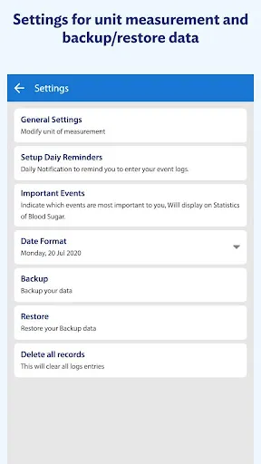 Glucose: Blood Sugar Logs Screenshots