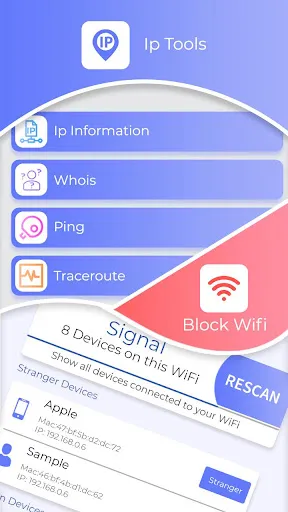 Capturas de tela do Block WiFi & IP Tools