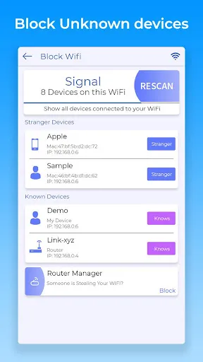 Capturas de tela do Block WiFi & IP Tools