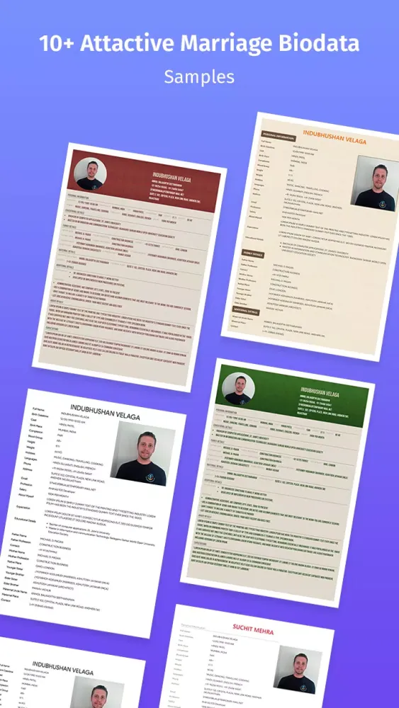 Wed: Marriage Biodata Maker Screenshots