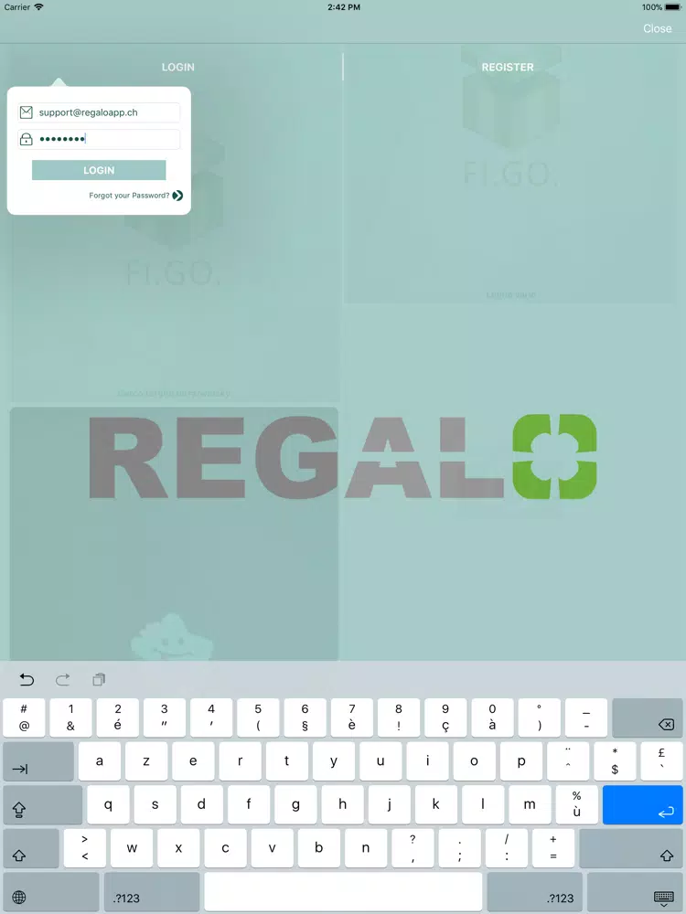 REGALO APP is Fi.Go iPad  Screenshots