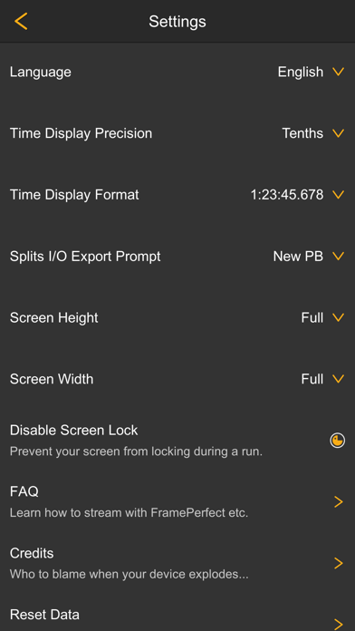 FramePerfect Speedrun Timer স্ক্রিনশট
