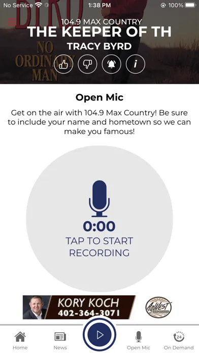 Capturas de tela do Max Country 104.9
