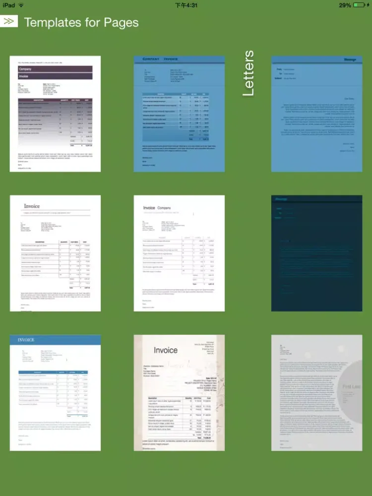 Templates Pro for Pages Document Free iPad  স্ক্রিনশট