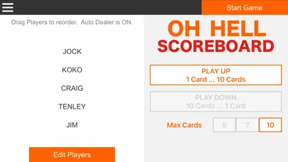 Capturas de tela do OH HELL Scoreboard