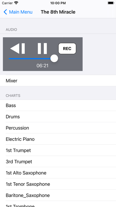 Erskine Big Band App, CURNOW سکرین شاٹس