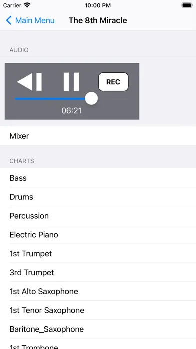 Erskine Big Band App, CURNOW スクリーンショット