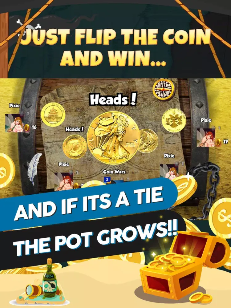 Capturas de pantalla de Coin Wars | A Coin Flip Game iPad 
