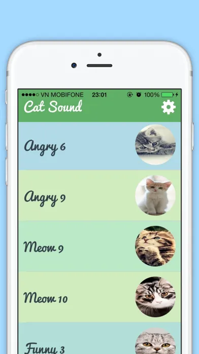 Ảnh chụp màn hình của Funny Cat Sounds - Cat Music, Meow Sounds, Kitten Sounds, Angry Cat sounds