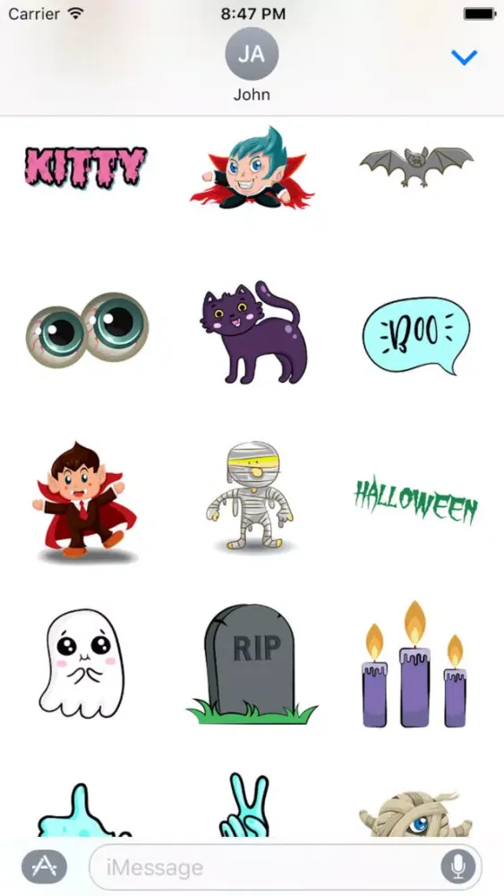Captures d'écran de Halloween Kitty Sticker