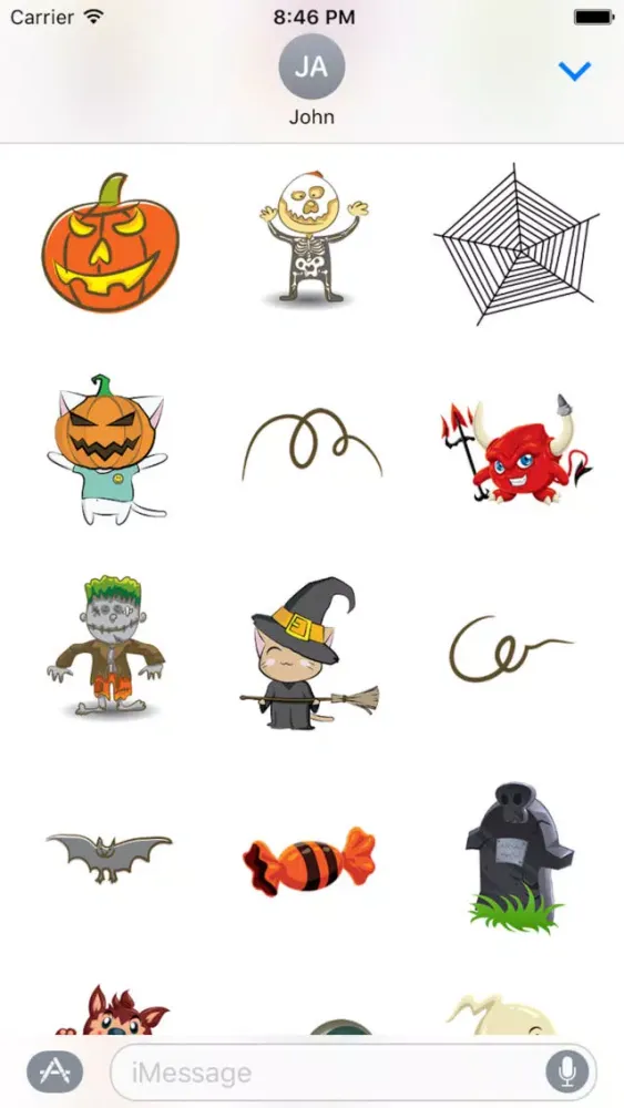 Captures d'écran de Halloween Kitty Sticker