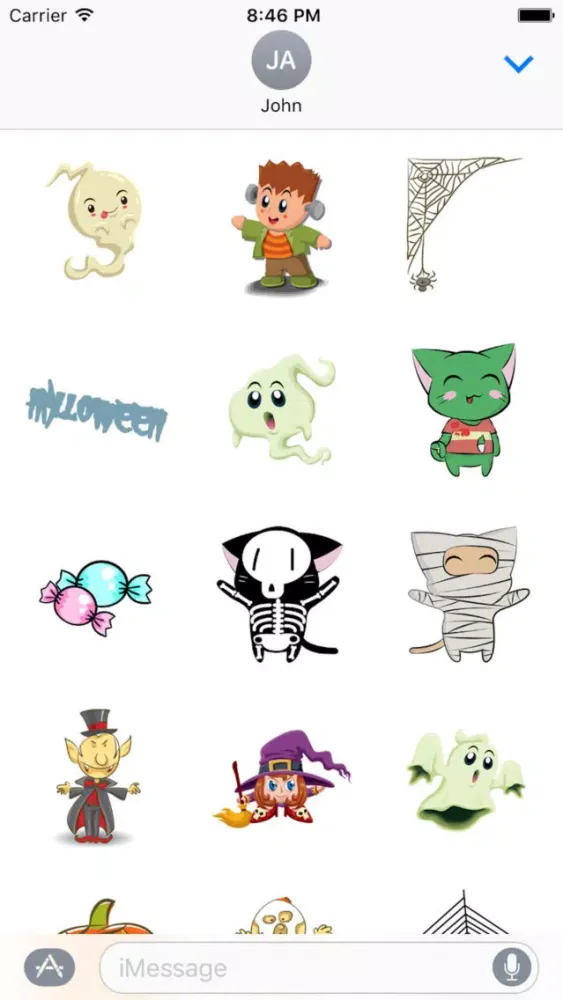 Captures d'écran de Halloween Kitty Sticker