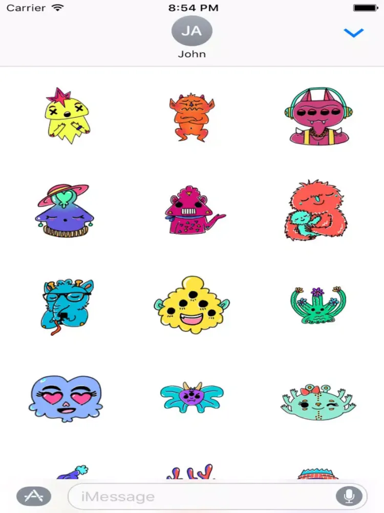 Monster Cartoon Sticker iPad  Screenshots