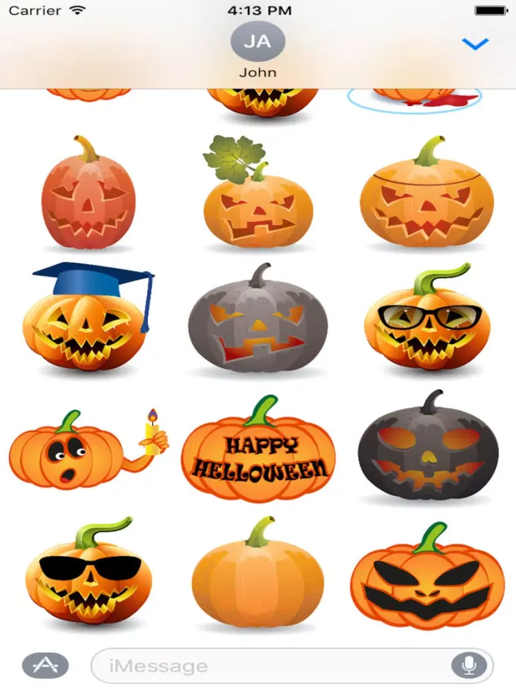 Capturas de pantalla de Happy Halloween Pumpkin Sticker Pack 01 iPad 