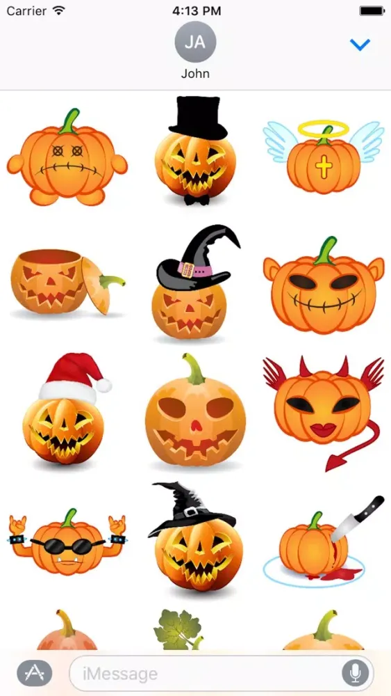 Capturas de pantalla de Happy Halloween Pumpkin Sticker Pack 01