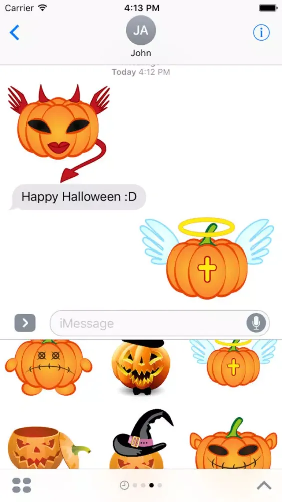 Capturas de pantalla de Happy Halloween Pumpkin Sticker Pack 01