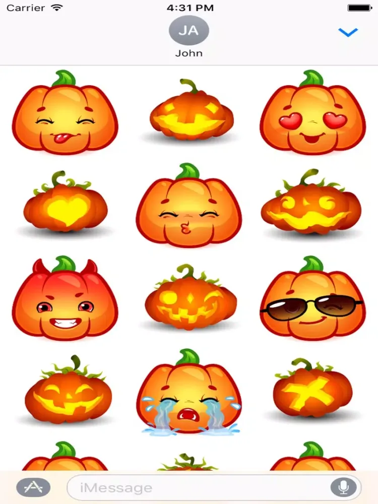Happy Halloween Pumpkin Sticker Pack 02 iPad 应用截图