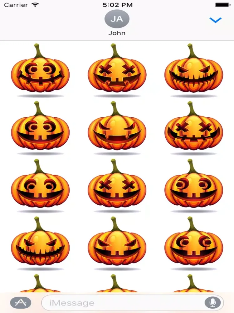 Capturas de tela do Happy Halloween Pumpkin Sticker Pack 03 iPad 