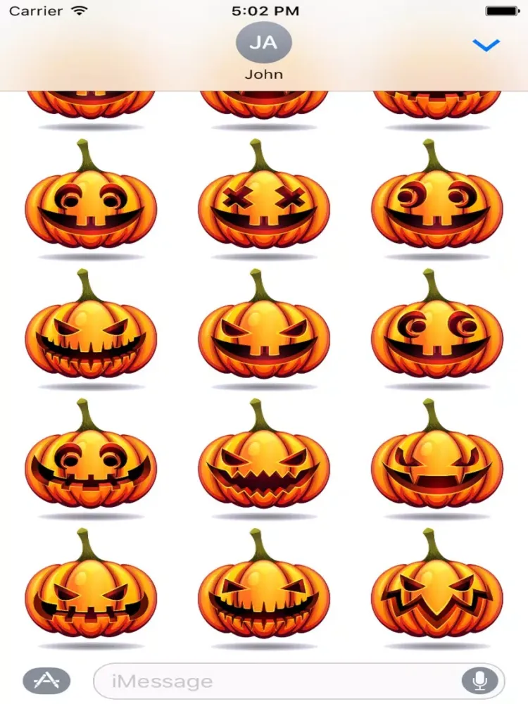 Capturas de tela do Happy Halloween Pumpkin Sticker Pack 03 iPad 