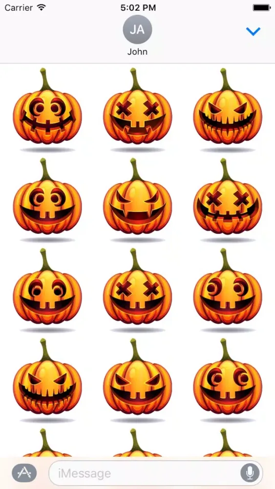 Capturas de tela do Happy Halloween Pumpkin Sticker Pack 03