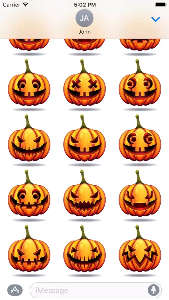 Capturas de tela do Happy Halloween Pumpkin Sticker Pack 03